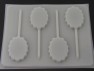 1219 Ruffled Oval Chocolate or Hard Candy Lollipop Mold